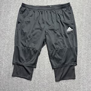 Adidas Adizero Soccer 3/4 Length Soccer Shorts Mens 3XL Black Activewear